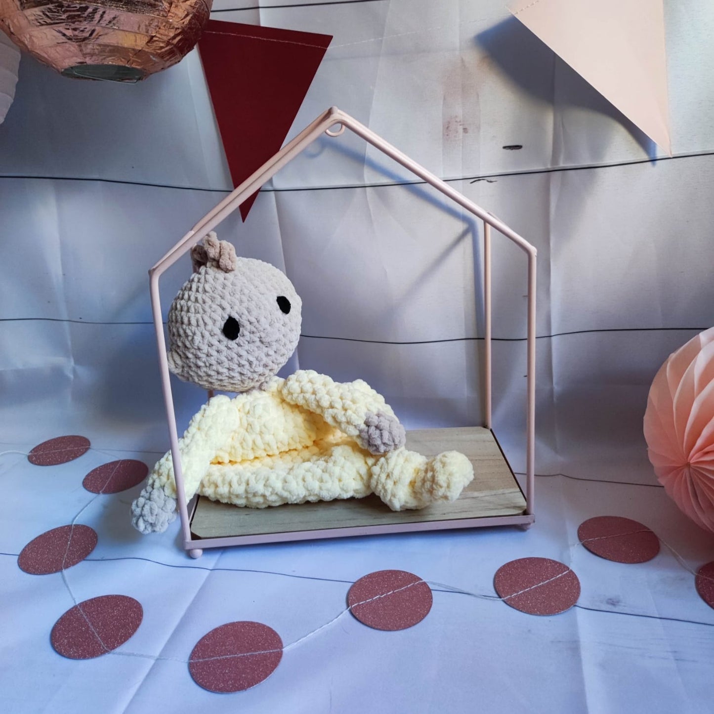 Doudou bébé jaune moyen