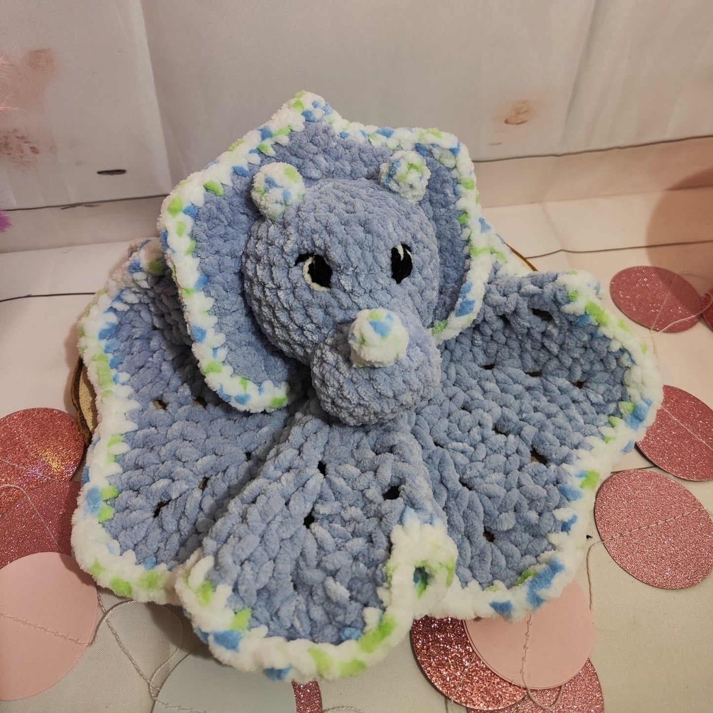 Doudou chiffon dino bleu