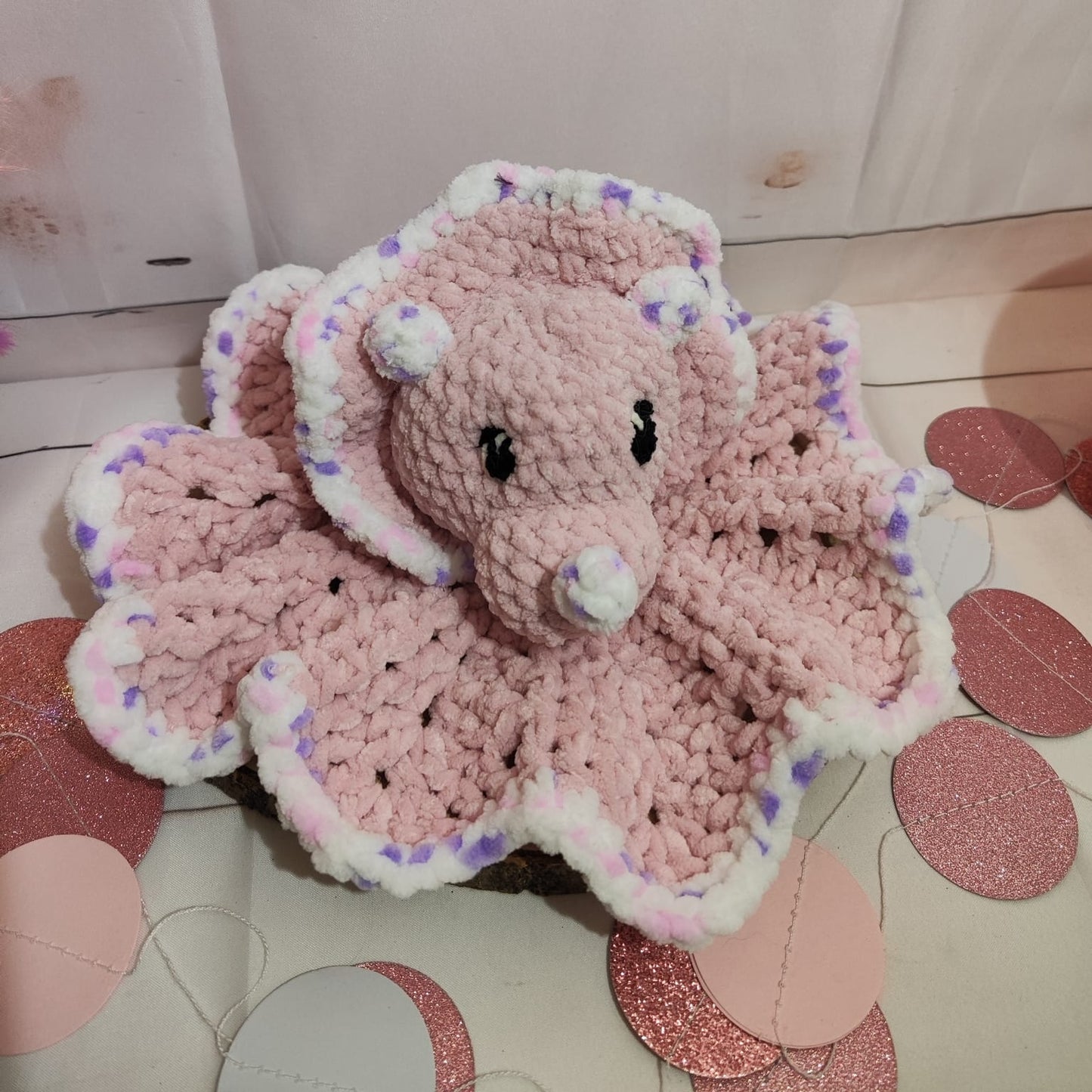 Doudou chiffon dino rose