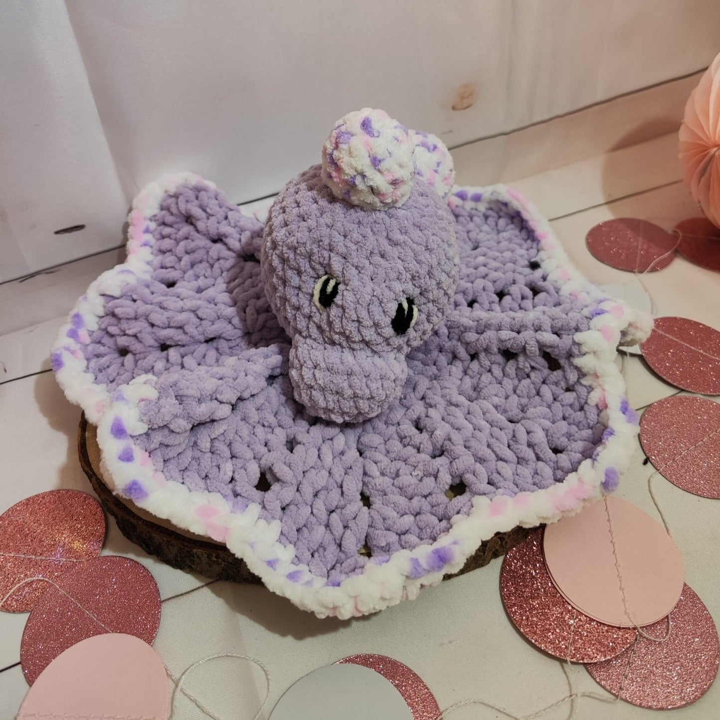 Doudou chiffon dino violet