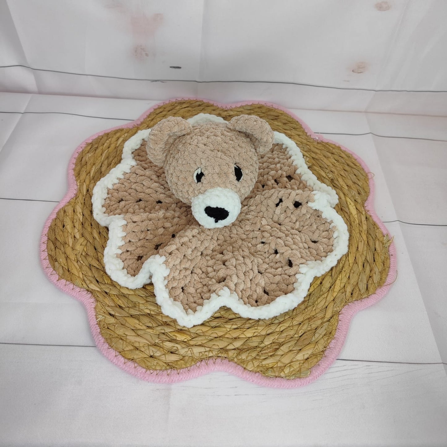 Doudou chiffon ours beige