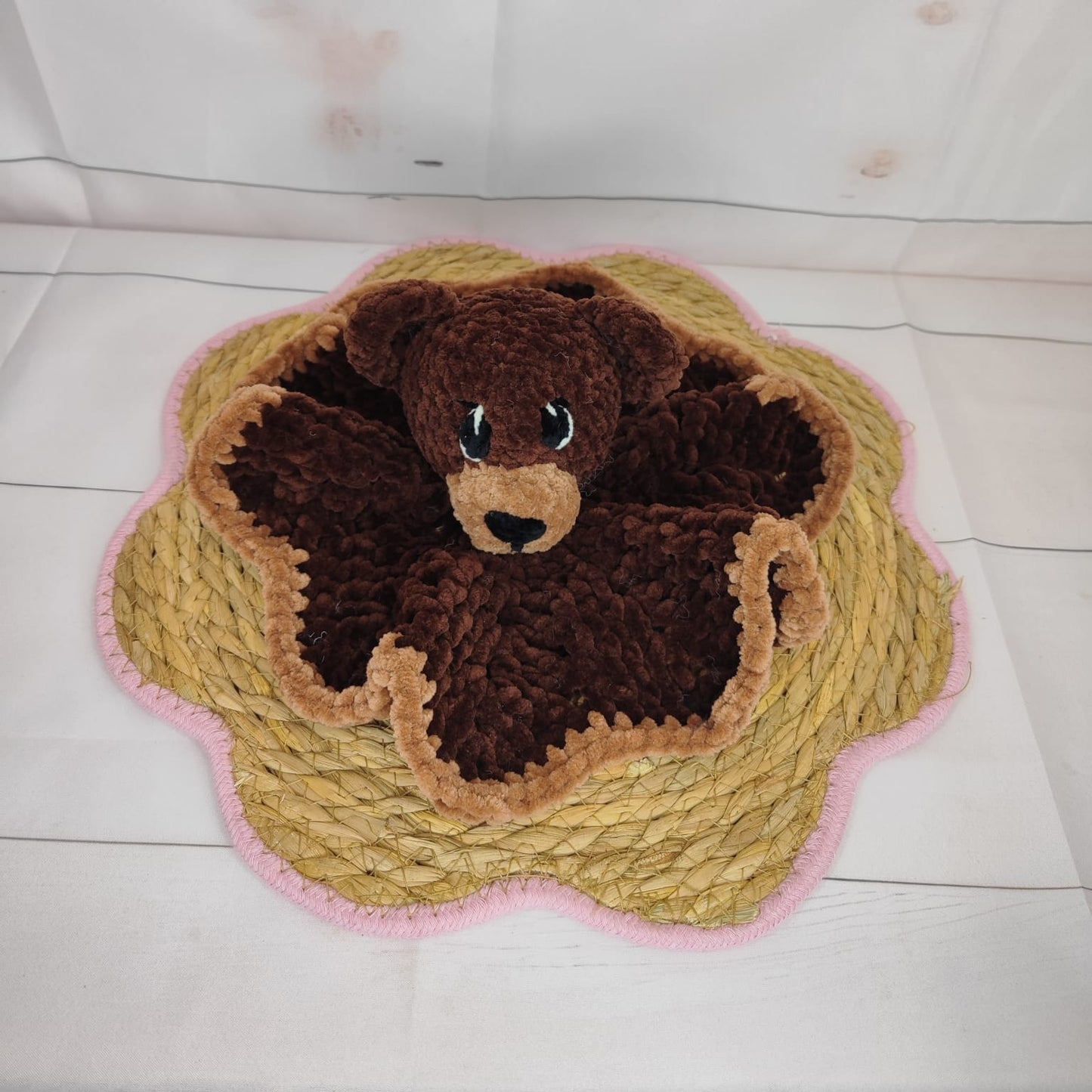 Doudou chiffon ours marron