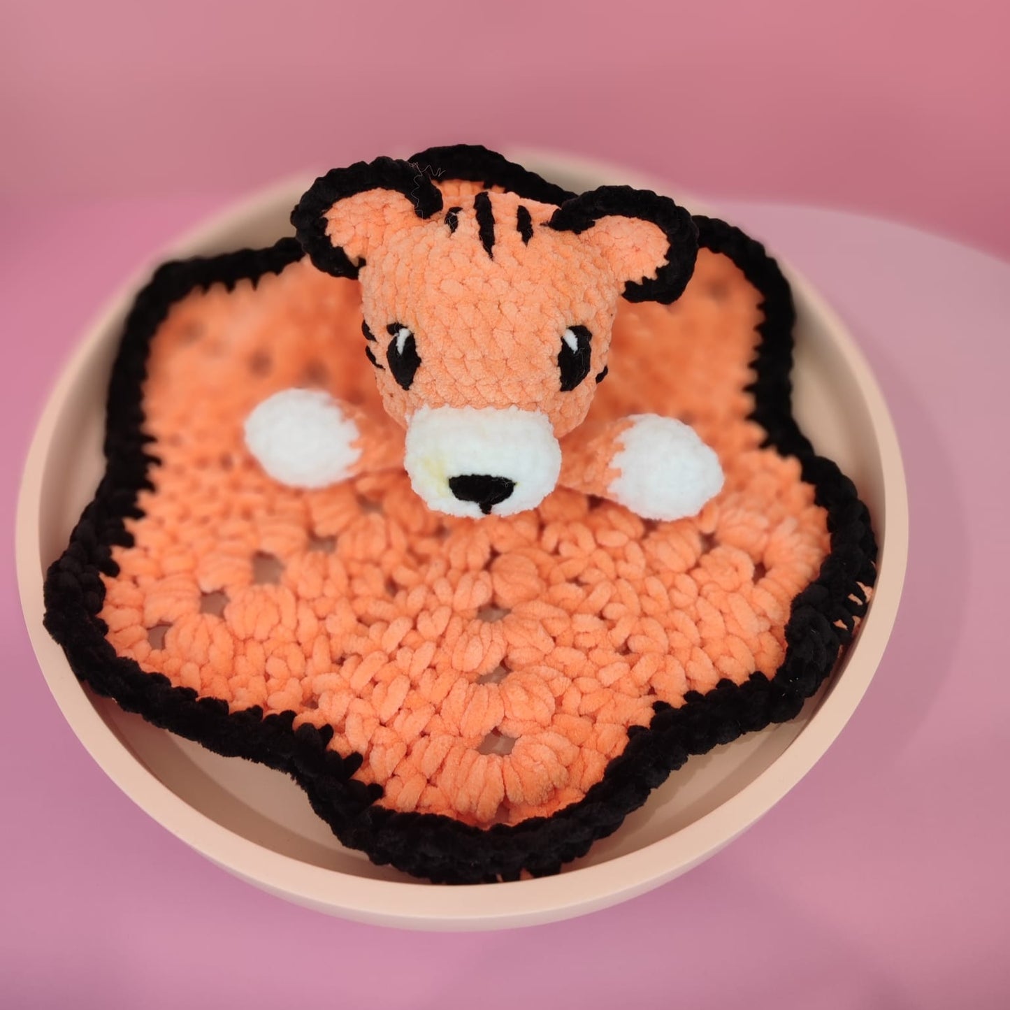 Doudou chiffon tigre orange