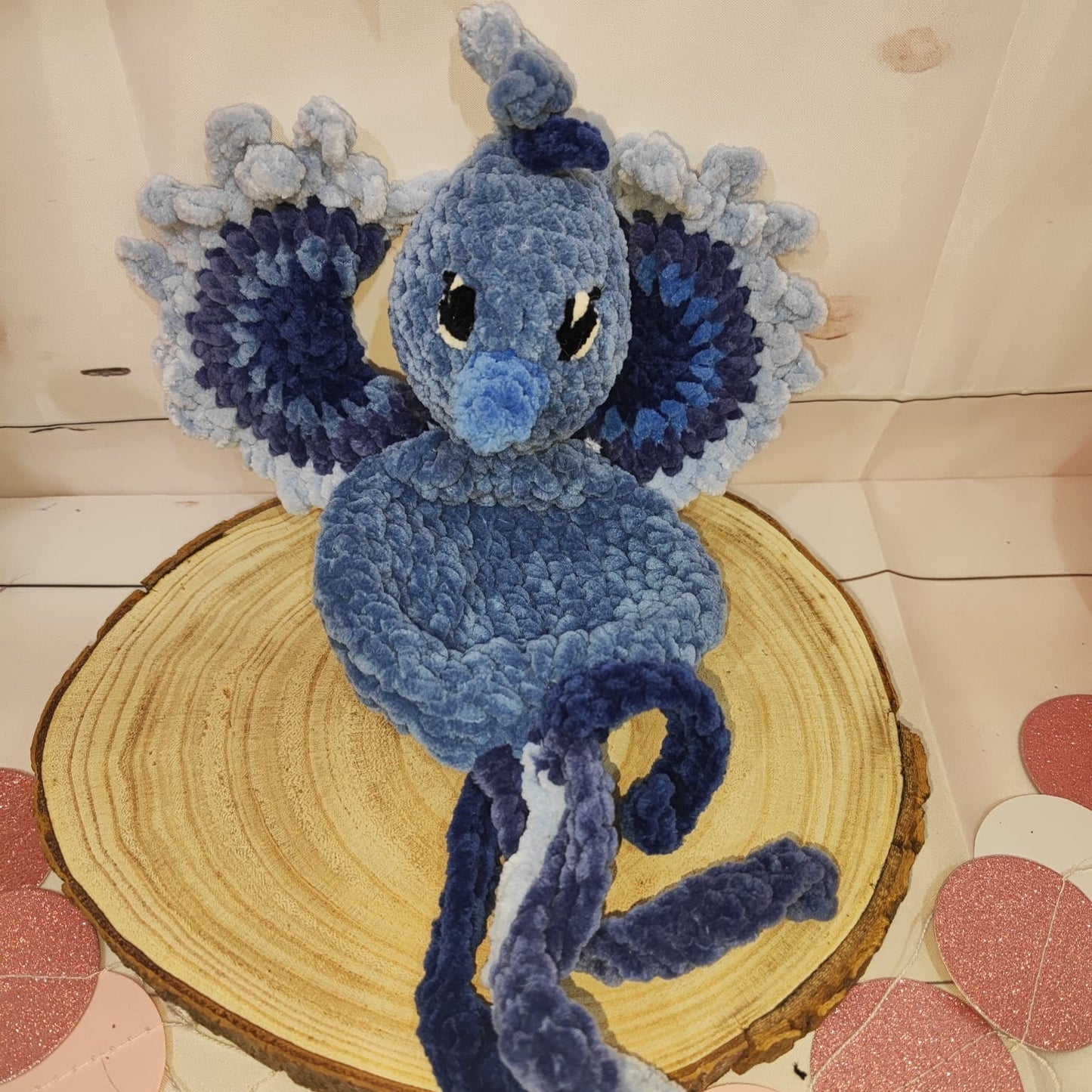 Doudou phénix bleu marine