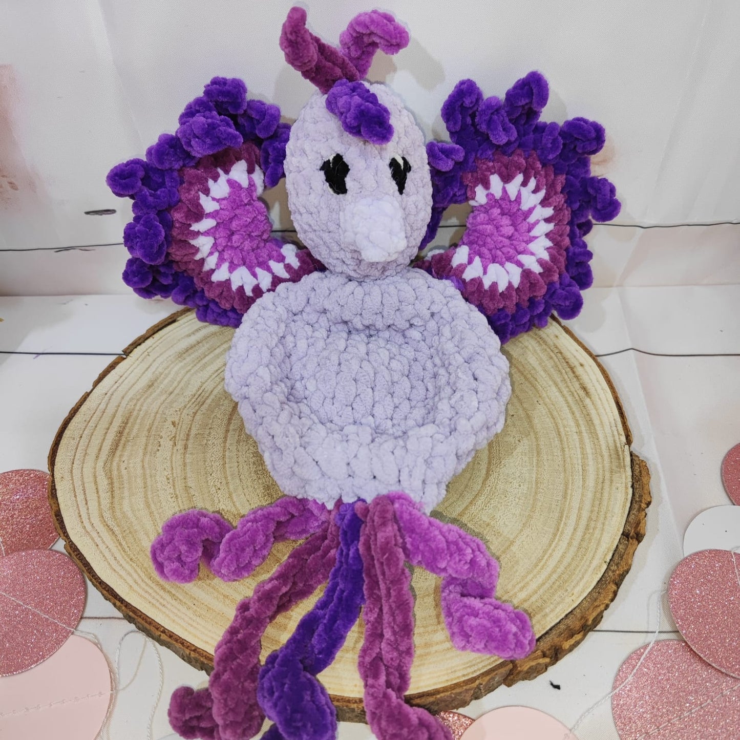 Doudou phénix violet