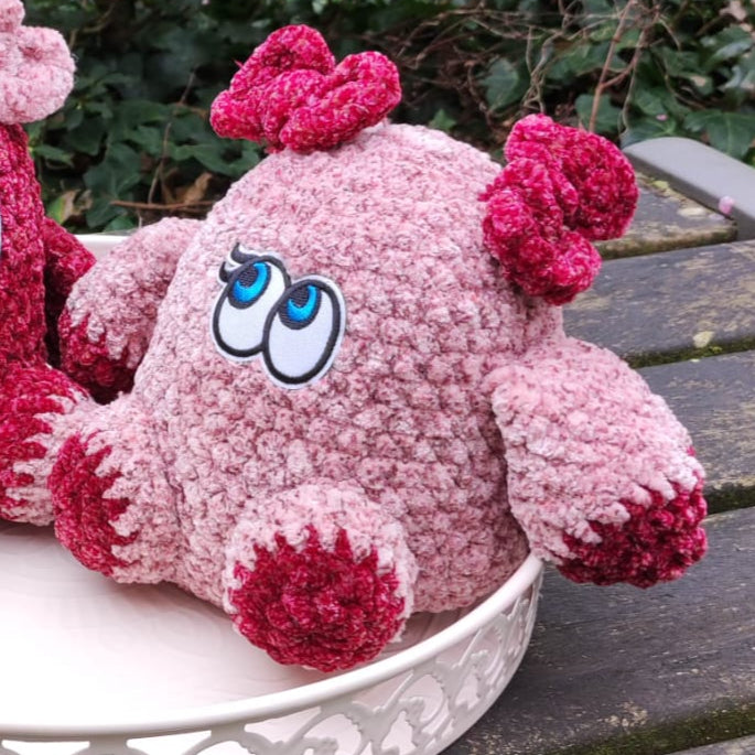 peluche gros monstre rose