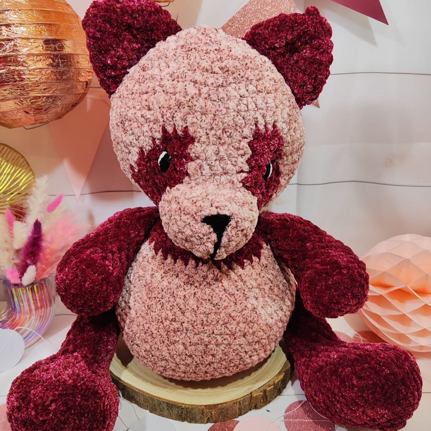 Grosse peluche panda rose