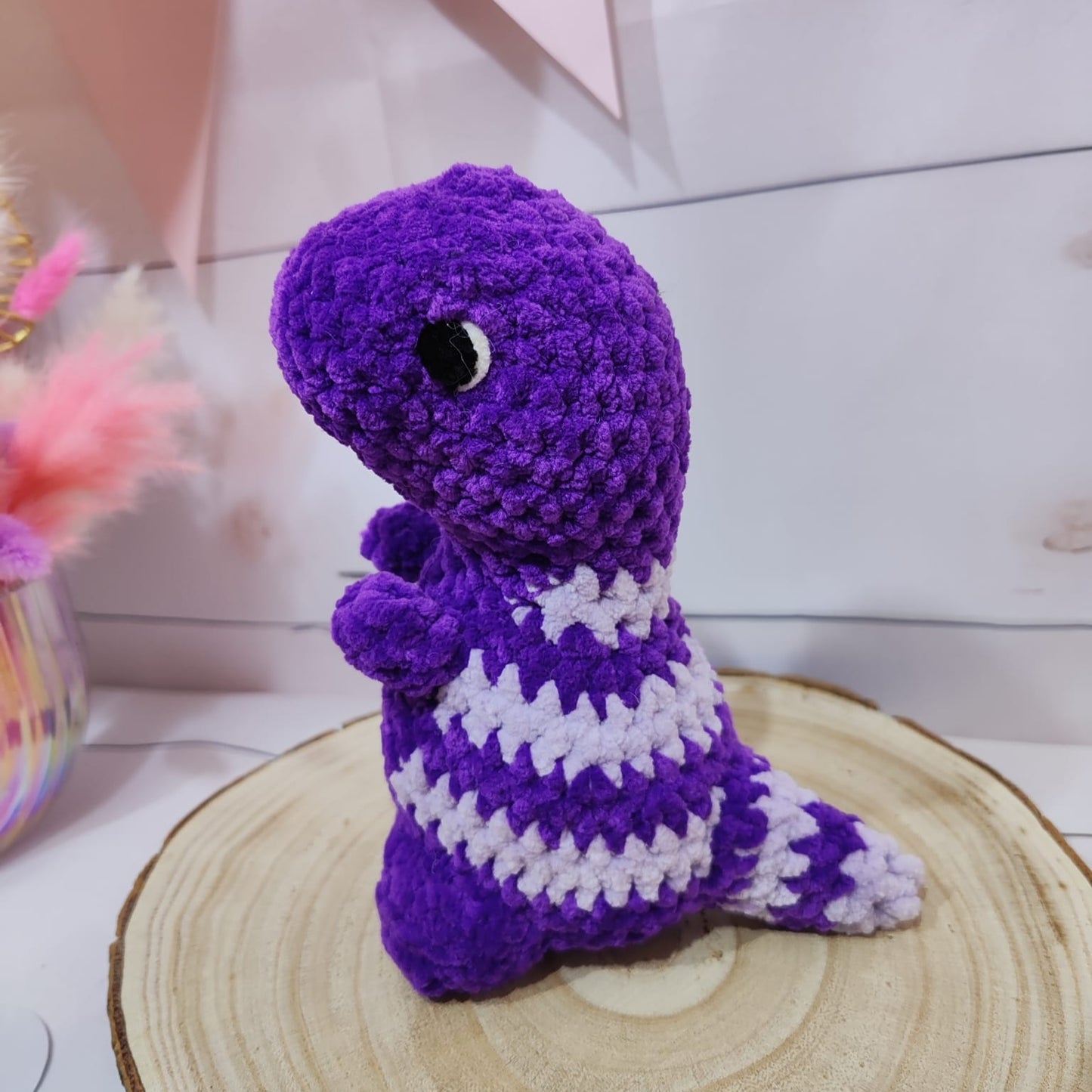 peluche dino L violet
