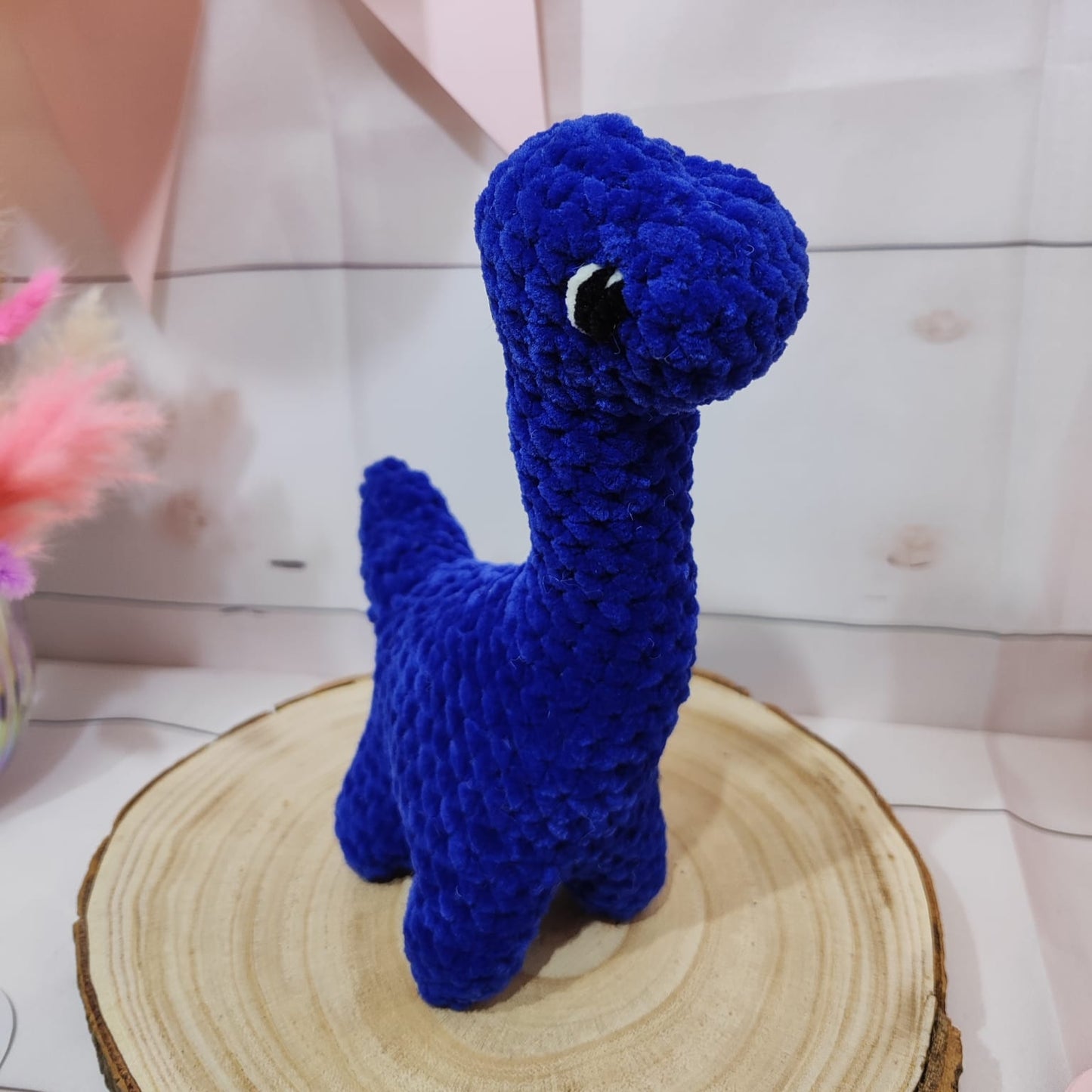 peluche dino M bleu