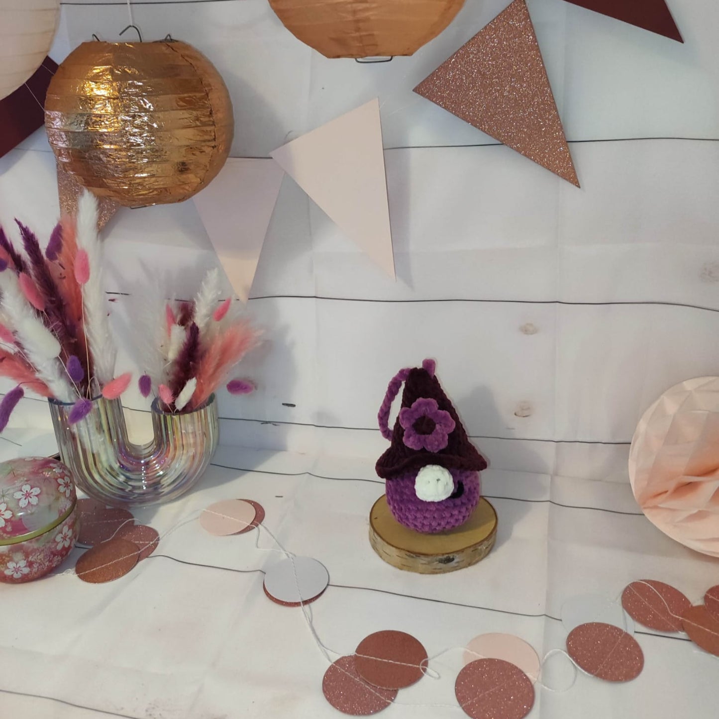 peluche gnome violet