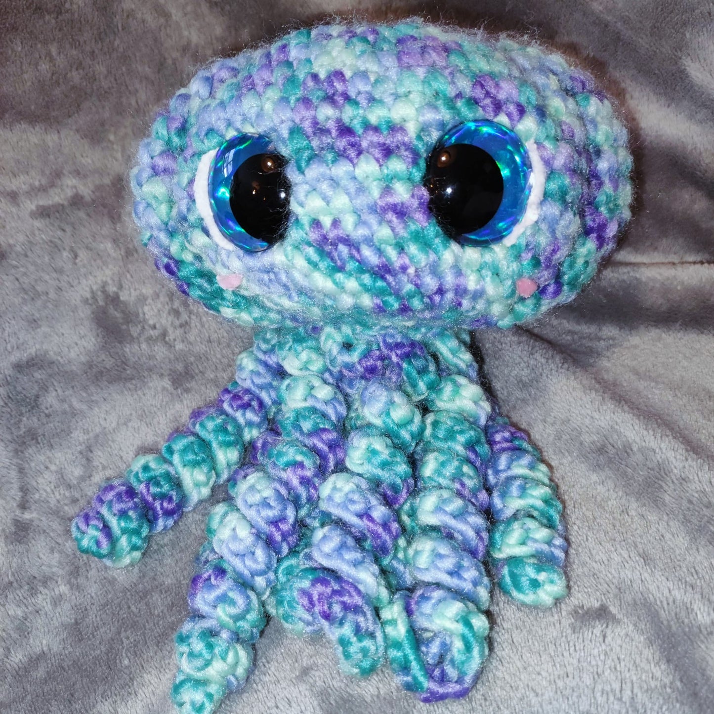 peluche pieuvre vert/bleu