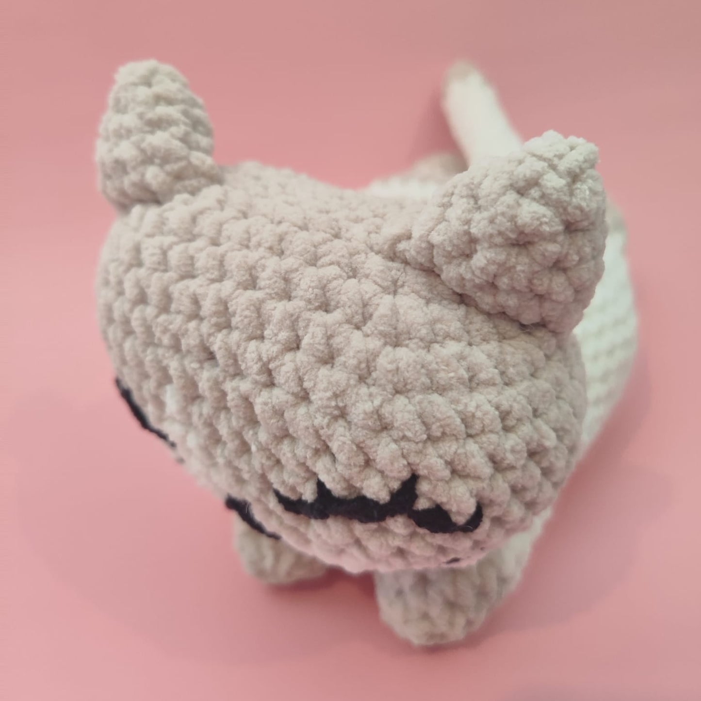 peluche plate chat beige