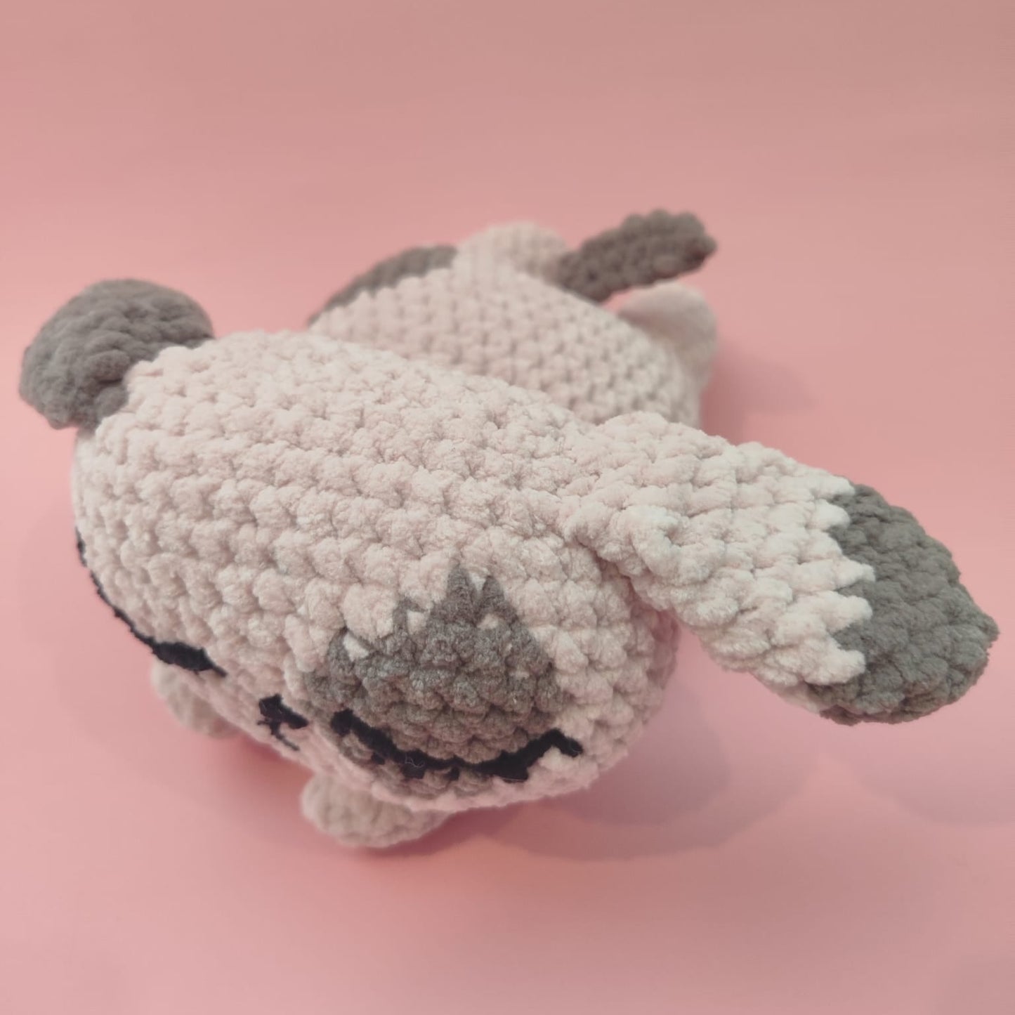 peluche plate chien rose