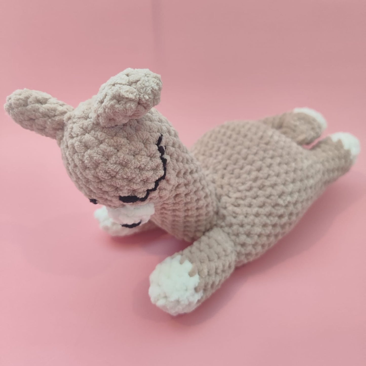 peluche plate lama beige