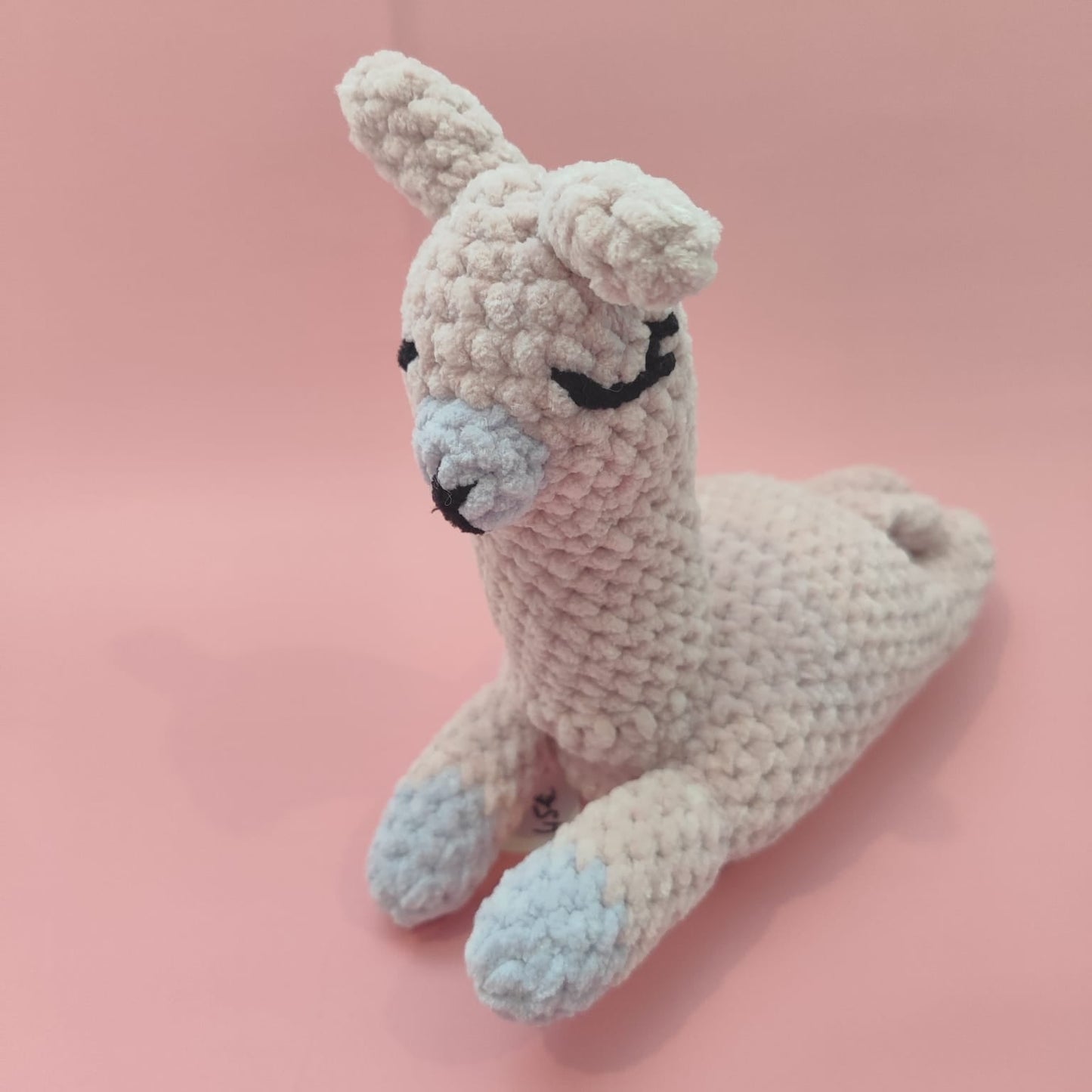 peluche plage lama rose