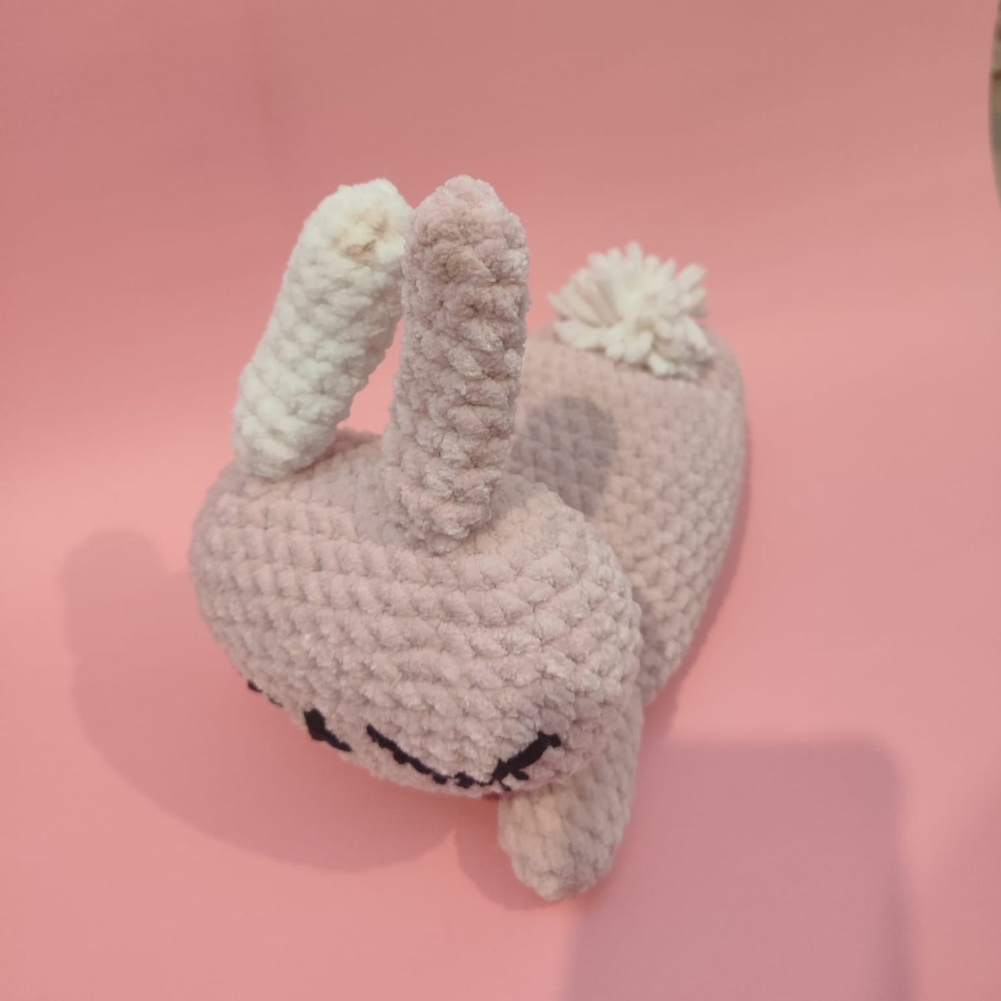 peluche plate lapin rose