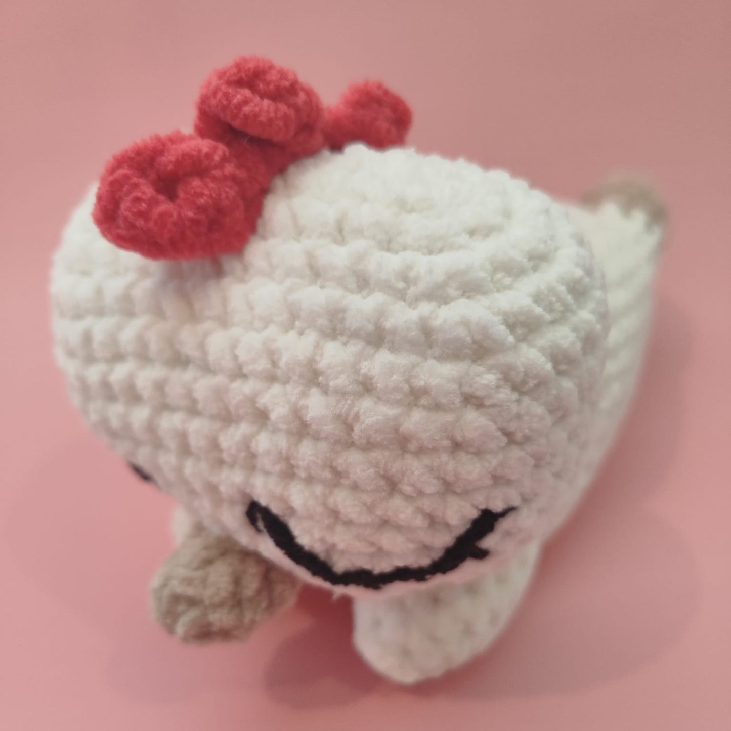 peluche plate poule blanche