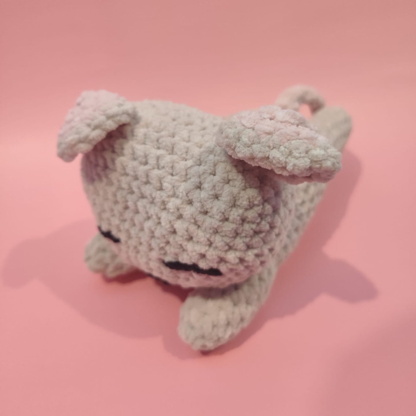 peluche plate souris beige