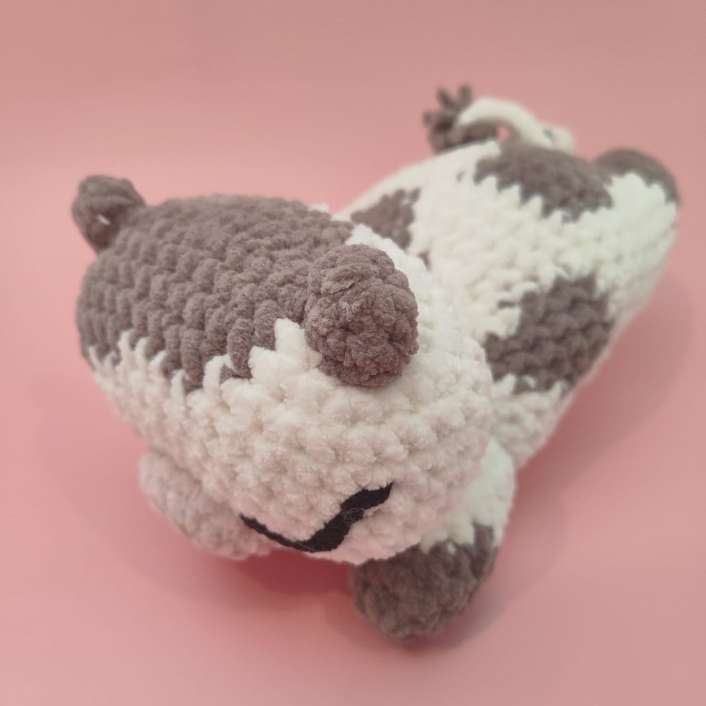 peluche plate vache beige