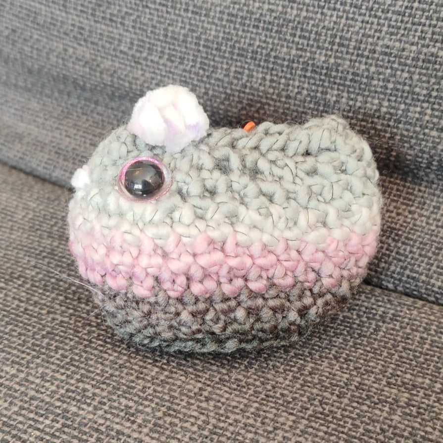 peluche poule S gris rose