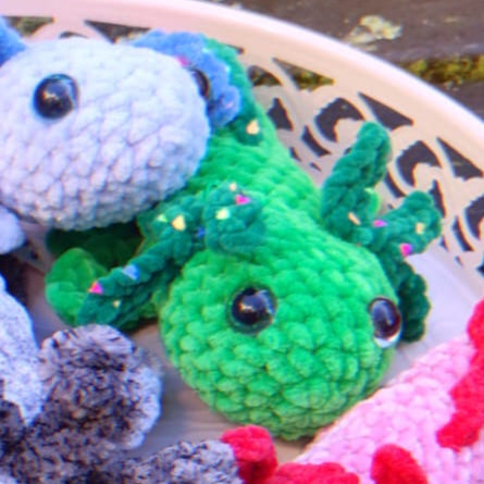 peluche axolotl M vert