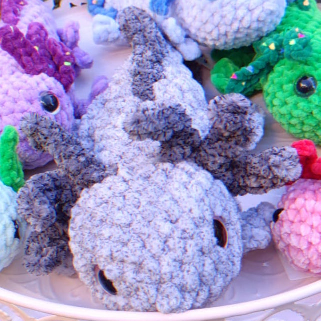 peluche axolotl L gris