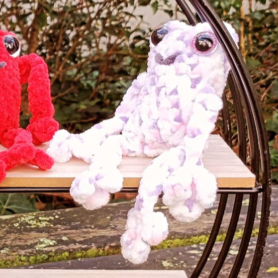 peluche grenouille mauve S
