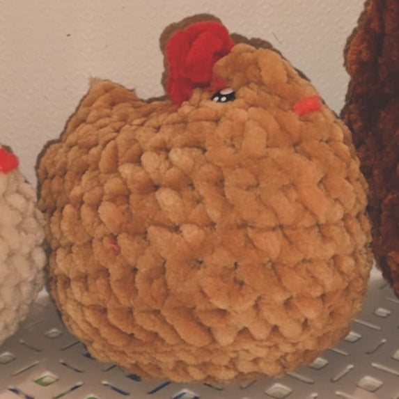 peluche poule S beige 4