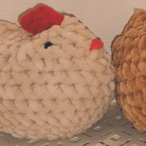 peluche poule S beige 2