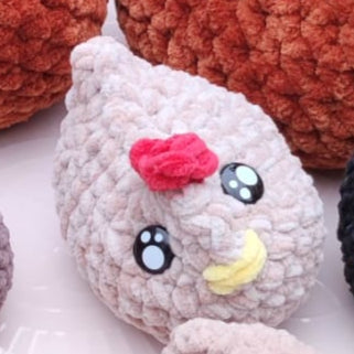peluche poule M beige