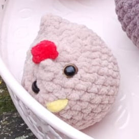 peluche poule S beige 3