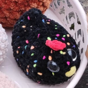 peluche poule S noire multicolore