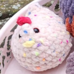 peluche poule S beige multicolore