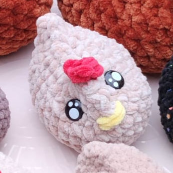 peluche poule S beige