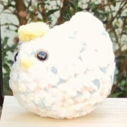 peluche poule S jaune blanc