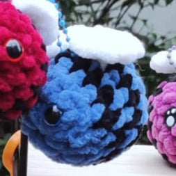 porte-clés abeille bleu