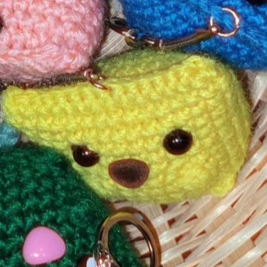 porte-clés chat jaune