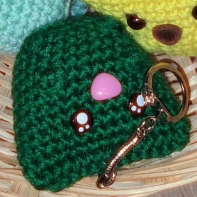 porte-clés chat vert foncé