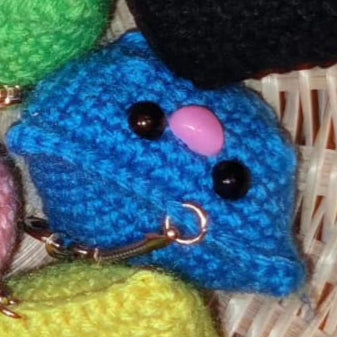 porte-clés chat bleu
