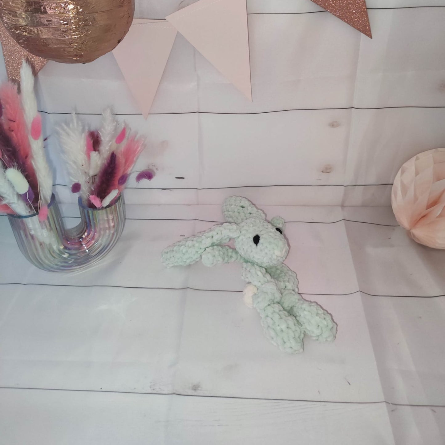 doudou lapin vert