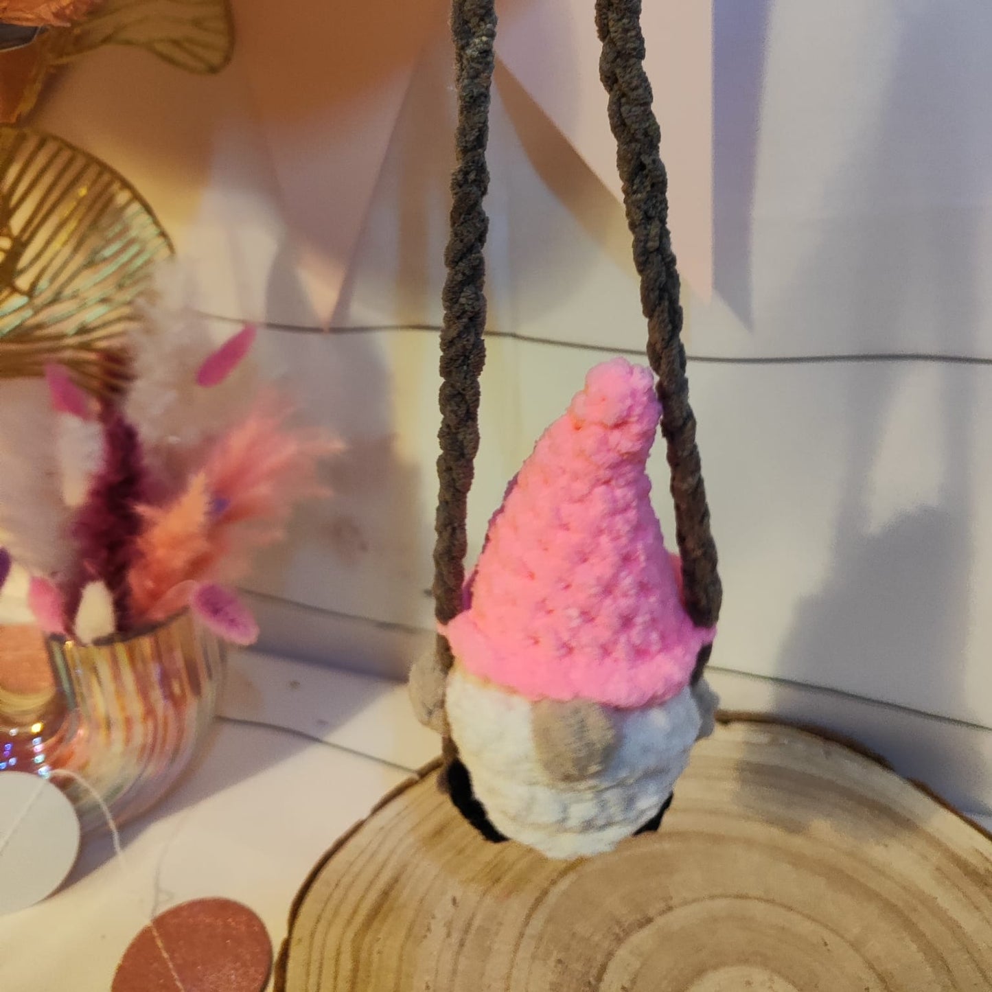 balançoire gnome rose
