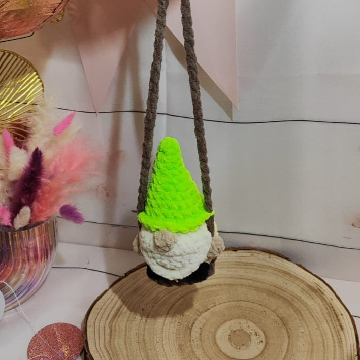 balançoire gnome vert fluo