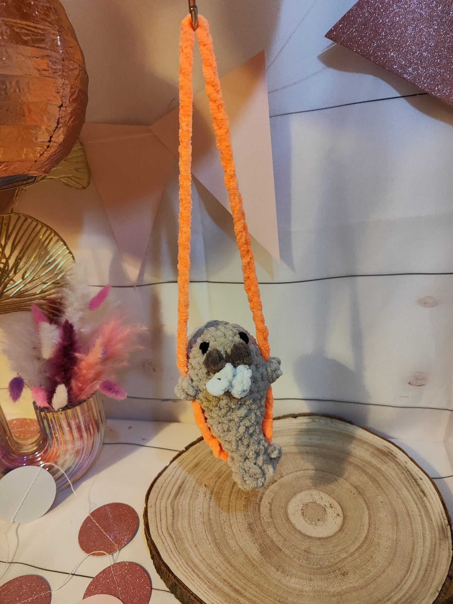 Mini animal sur balançoire à suspendre