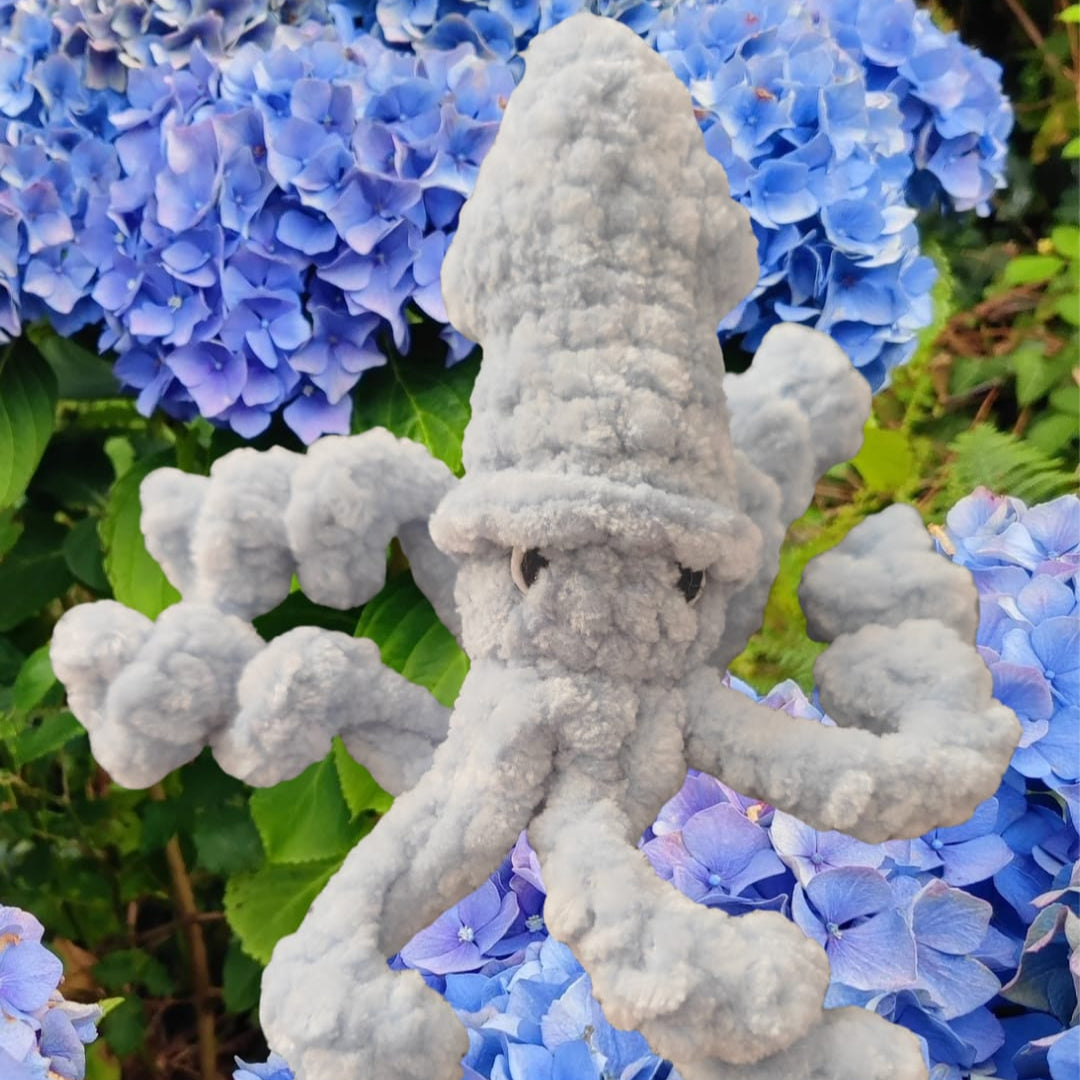 petite peluche calamar bleu