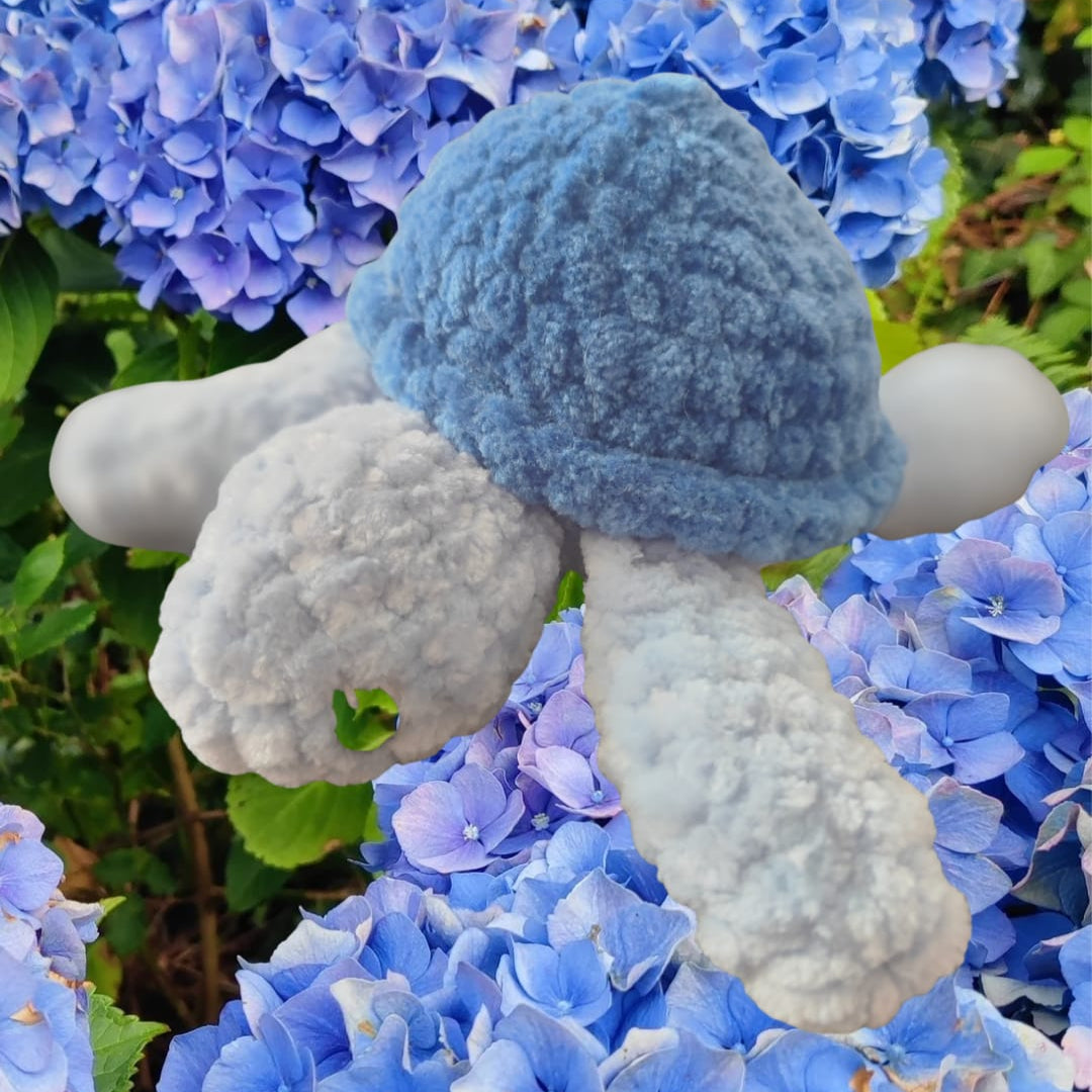 petite peluche tortue bleue