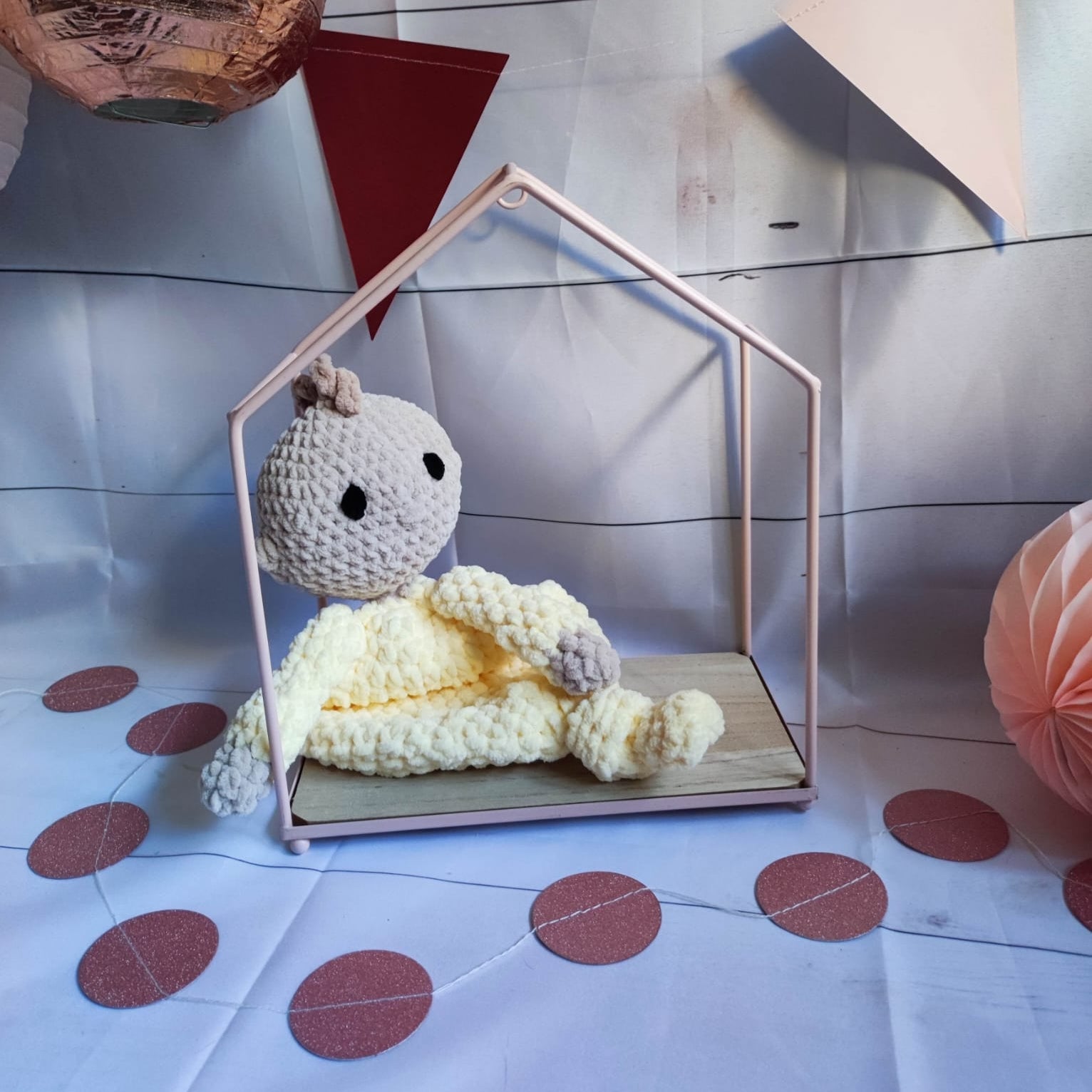 Doudou bébé jaune moyen
