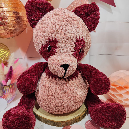 Grosse peluche panda rose