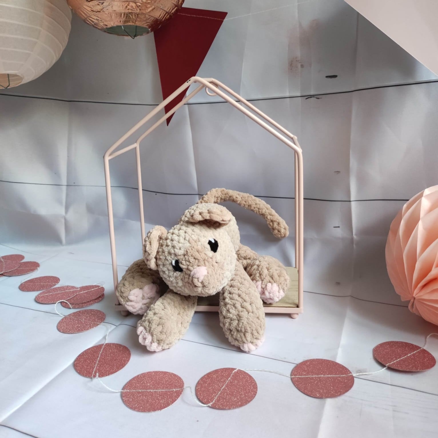 peluche chat beige