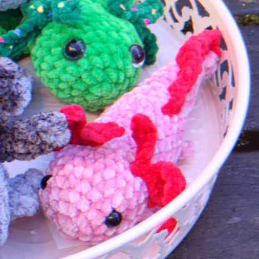 peluche axolotl S rose