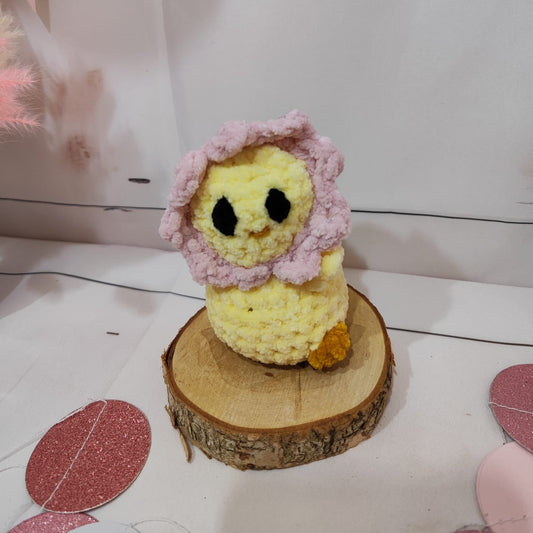 petite peluche poussin fleur